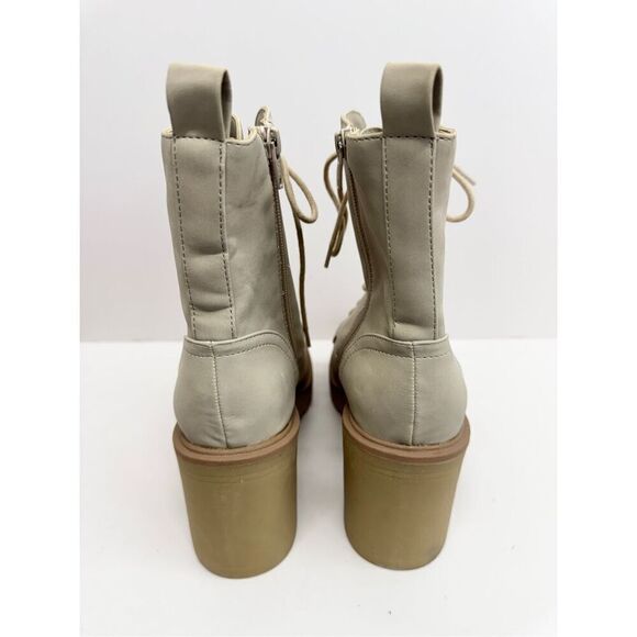 Dv by Dolce Vita Boots Size 8.5 Bone Lace Up Chunky Block Heel - Picture 6 of 12